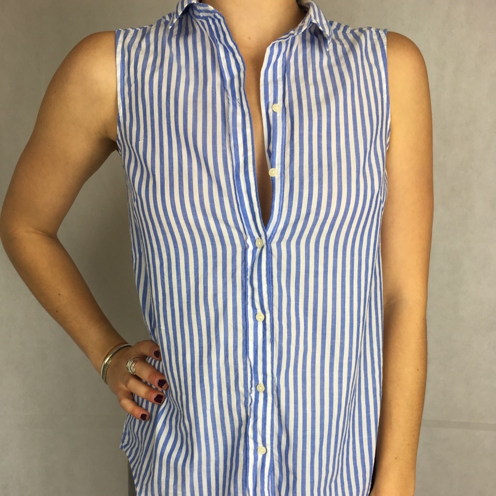 Sleeveless striped tee